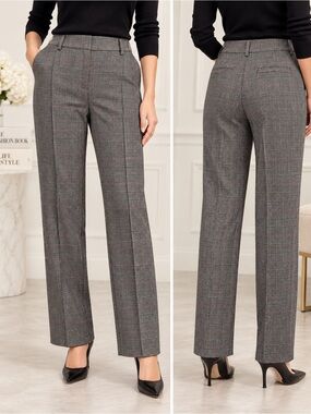 Melanie Lyne Plaid Straight Leg Pants Size 8 NWOT